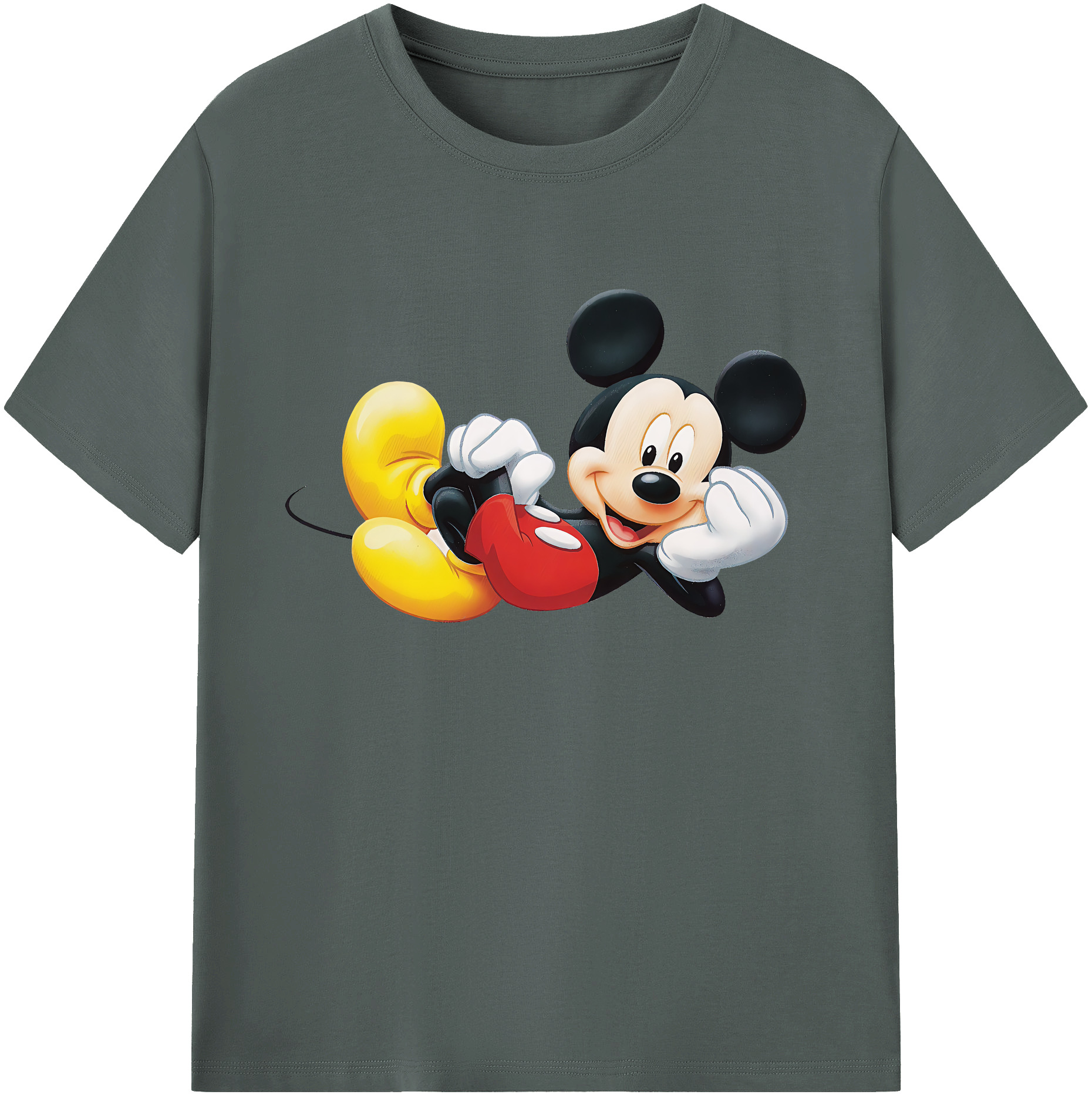 ミッキーマウス Mickey Mouse 綿100％ メンズ半袖Tシャツ｜肌触りやわらか＆通気性